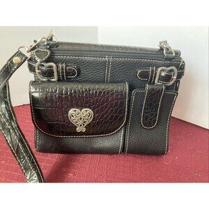 BRIGHTON Enchanted Queen of Heart Crossbody Purse Wallet Bag Vintage #4
